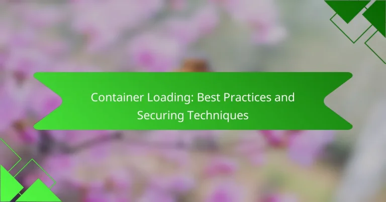 Container Loading: Best Practices and Securing Techniques