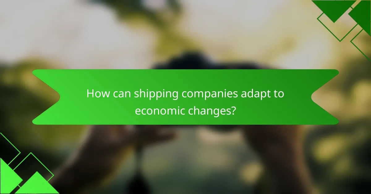 How can shipping companies adapt to economic changes?