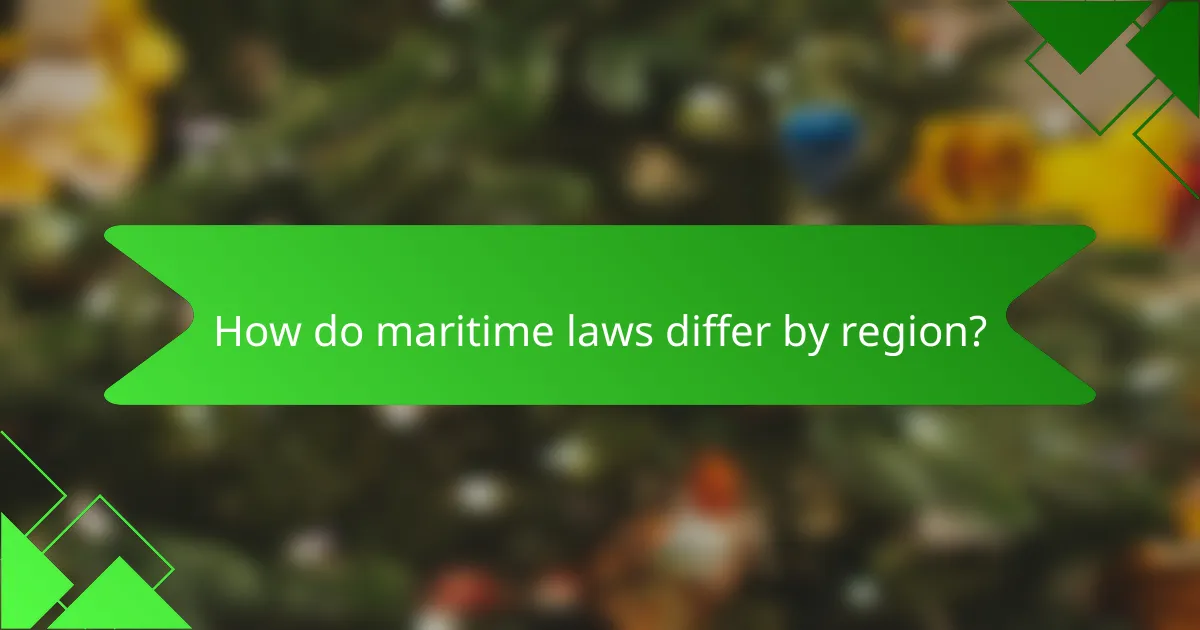 How do maritime laws differ by region?