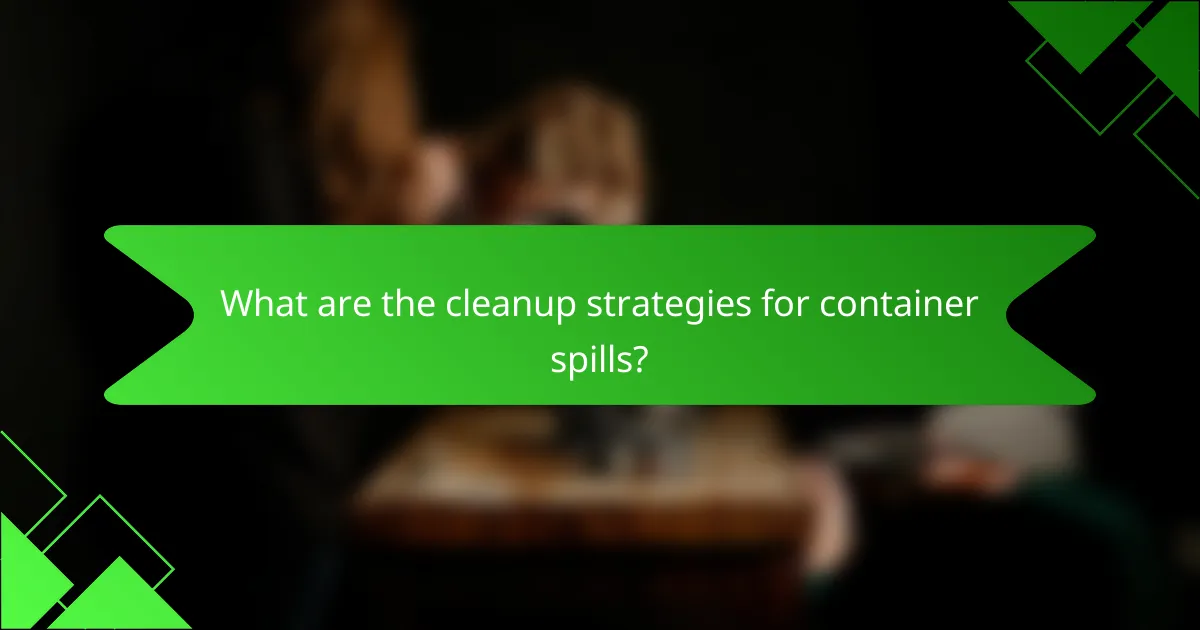 What are the cleanup strategies for container spills?