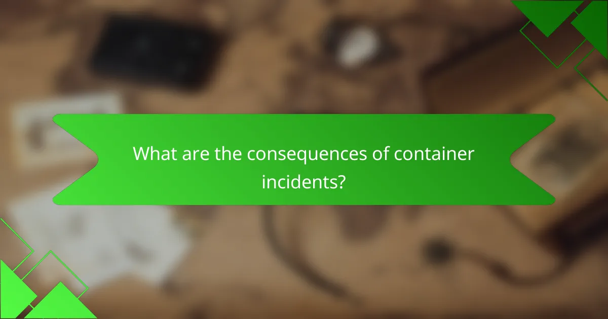 What are the consequences of container incidents?