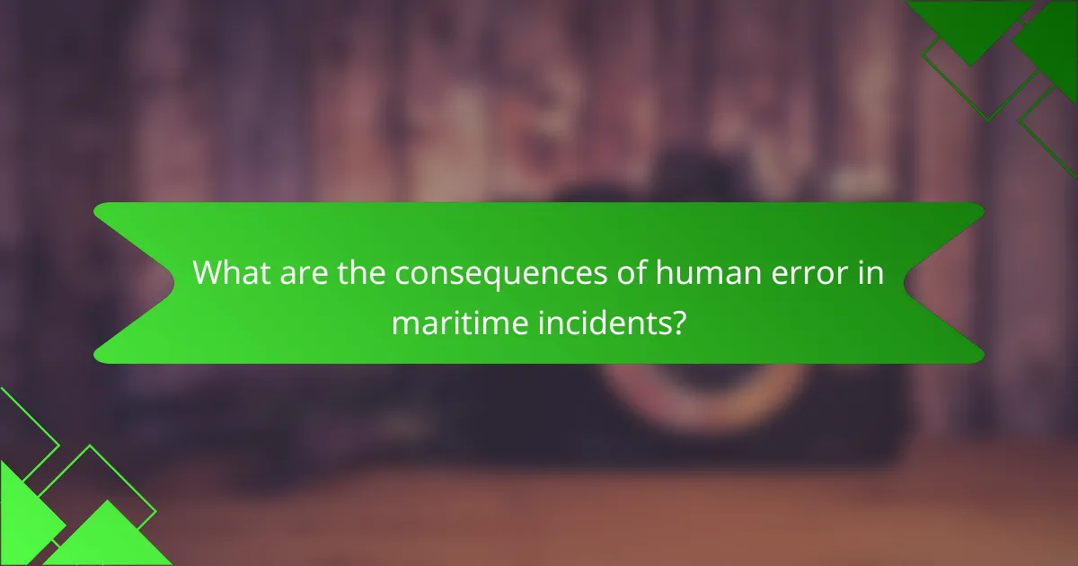 What are the consequences of human error in maritime incidents?