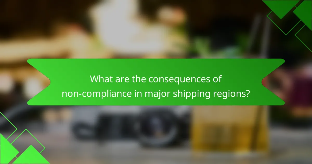 What are the consequences of non-compliance in major shipping regions?