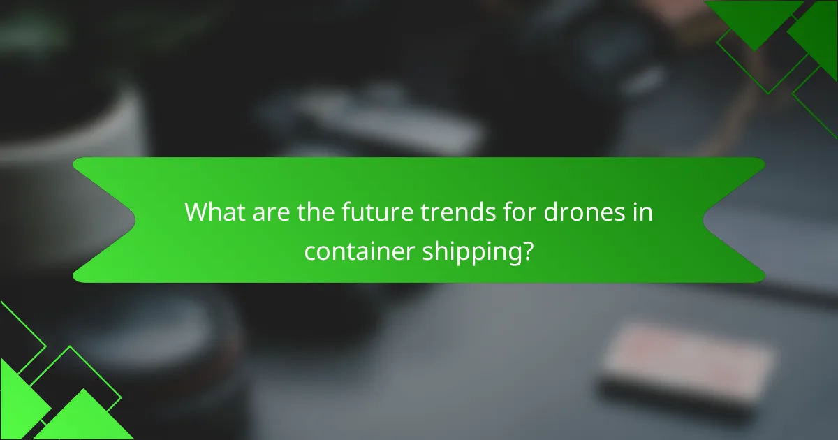 What are the future trends for drones in container shipping?