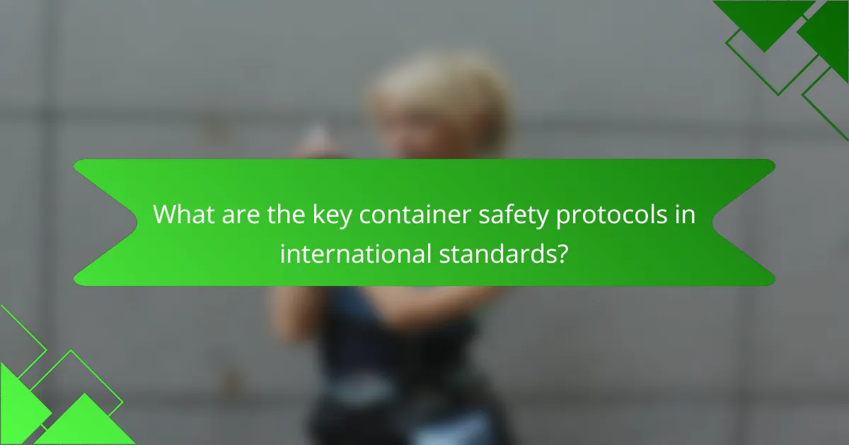 What are the key container safety protocols in international standards?